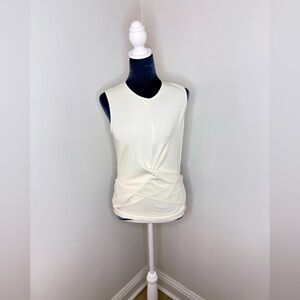 Theory Parthenia Wrap-Effect Fixture Pont Top in Ivory Size M